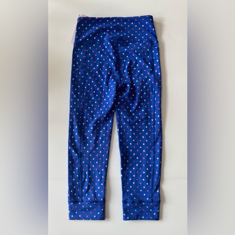 Lilly Pulitzer Luxletic High Rise Cropped Leggings NWT Size XS Borealis Blue - Picture 7 of 9